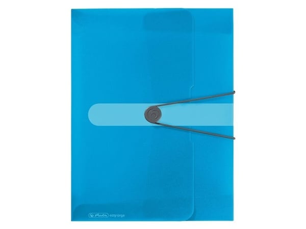 Herlitz 11206141, A4, Polypropylen (PP), Blå, Gjennomsiktig, Landskap/portrett, 4 mm, Elastisk bånd