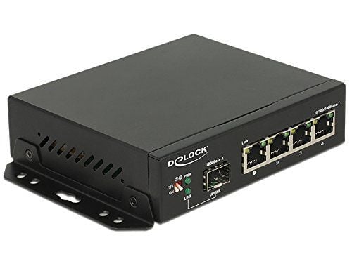 Delock - Switch - 4 x 10/100/1000 + 1 x SFP - stasjonær