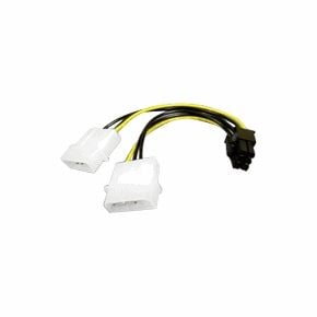 Akasa AK-CB4-6 - Strømadapter - 6-pins PCIe-strøm til 4-pin intern strøm - 20 cm