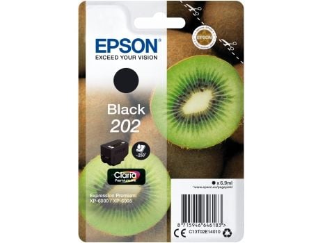 Epson 202 - 6.9 ml - svart - original - blære med RF/lyd-alarm - blekkpatron - for Expression Premium XP-6000, XP-6005