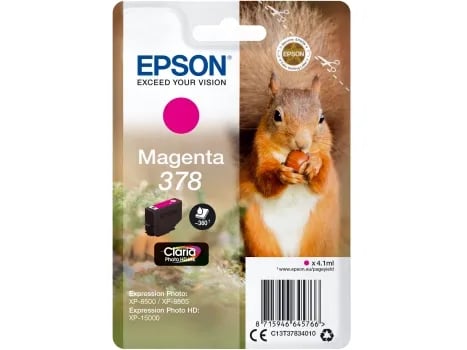 Epson 378 - 4.1 ml - magenta - original - blære med RF/lyd-alarm - blekkpatron - for Expression Home XP-8605, 8606; Expression Home HD XP-15000; Ex...