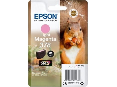 Epson 378 - 4.8 ml - lys magenta - original - blære med RF/lyd-alarm - blekkpatron - for Expression Home XP-8605, XP-8606; Expression Photo XP-8500...