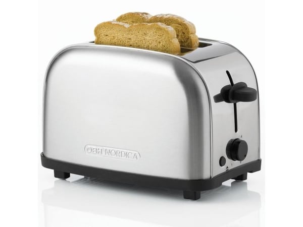 OBH Nordica Manhattan Steel 2 (2267) - Brødrister - 2 skive - 2 Spor - rustfritt stål / svart