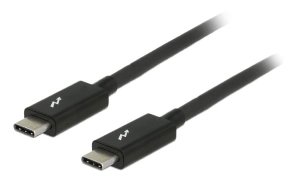 Delock - Thunderbolt-kabel - USB-C (hann) til USB-C (hann) - USB 3.1 Gen 2 / Thunderbolt 3 / DisplayPort 1.2a - 20 V - 5 A - 1 m - 4K-støtte - svart