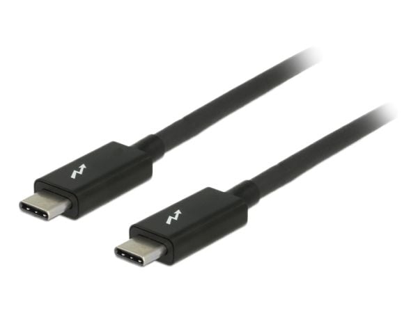 Delock - Thunderbolt-kabel - USB-C (hann) til USB-C (hann) - USB 3.1 Gen 1 / Thunderbolt 3 / DisplayPort 1.2a - 20 V - 3 A - 2 m - 4K-støtte - svart