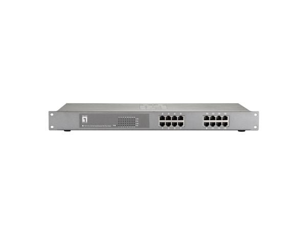 LevelOne FEP-1612W150 - Switch - 16 x 10/100 (PoE+) - rackmonterbar - PoE+