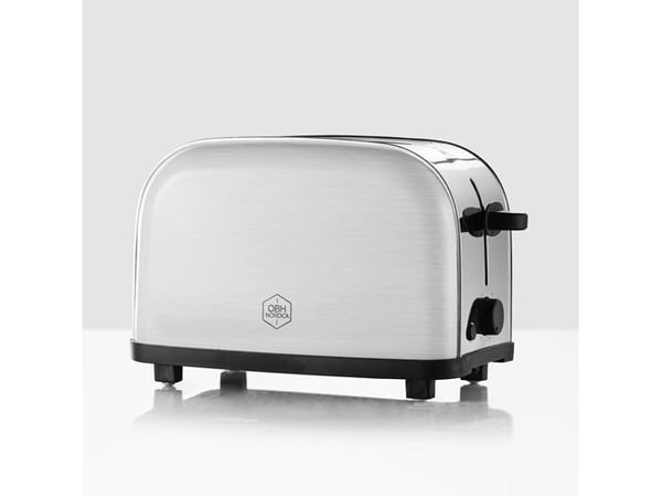 OBH Nordica Manhattan Steel 2 (2267) - Brødrister - 2 skive - 2 Spor - rustfritt stål / svart
