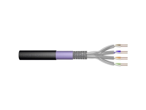 DIGITUS Professional - Samlet kabel - SFTP, PiMF - CAT 7 - utendørs, solid - svart, RAL 9005