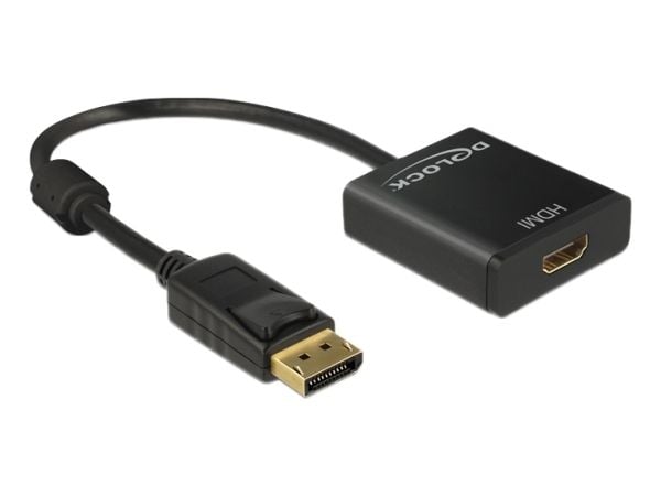 Delock Adapter Displayport 1.2 male > HDMI female 4K Active - Videokonverter - Parade PS171 - DisplayPort - HDMI - svart - løsvekt
