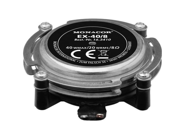 Monacor EX-40/8 eksitert/høyttaler 40 W 8 Ohm metall, sort (1 stk)