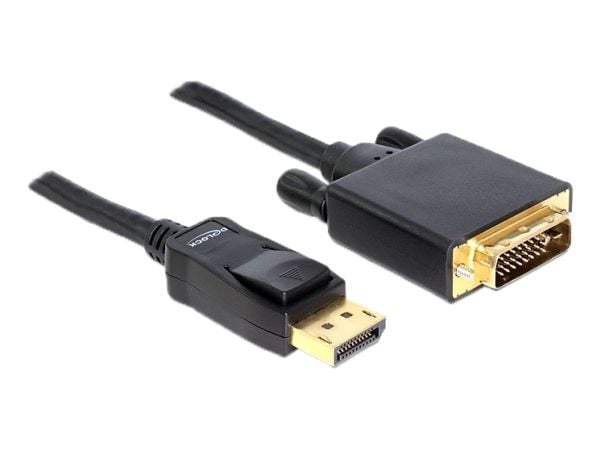 Delock - DVI-kabel - DisplayPort (hann) til DVI-D (hann) - 5 m - tommelskruer