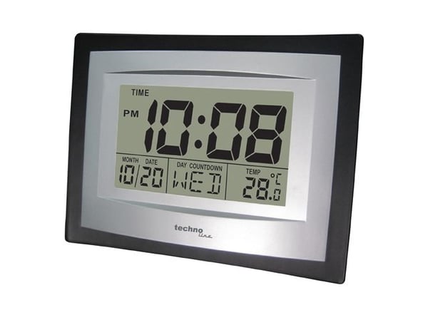 Technoline WS 8004, Digital vekkerklokke, Sort, Grå, LCD, AA, 220 mm, 170 mm