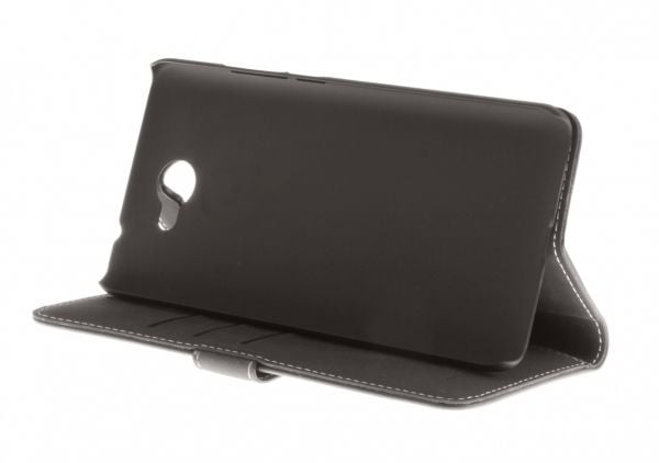 Insmat Exclusive Flip Case - Lommebok for mobiltelefon - ekte skinn - svart - for Huawei Y7