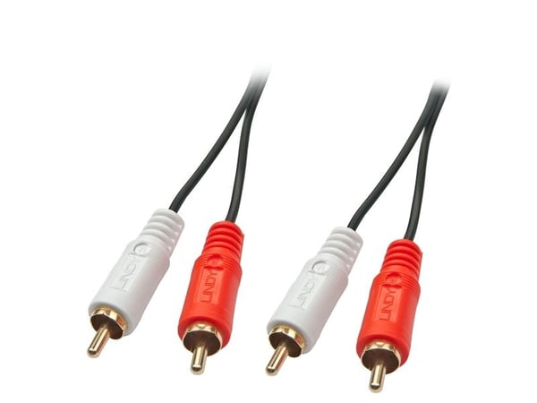 Lindy 35666, 2 x RCA, Hankjønn, 2 x RCA, Hankjønn, 20 m, Svart, Rød, Hvit