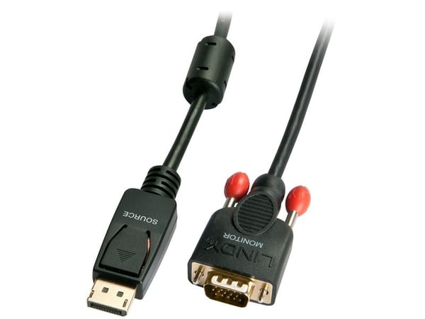 Lindy 41943, 3 m, VGA (D-Sub), DisplayPort, Hanstik, Kultainen Lindy 41943, 3 m, VGA (D-Sub), DisplayPort, Hanstik, Kultainen