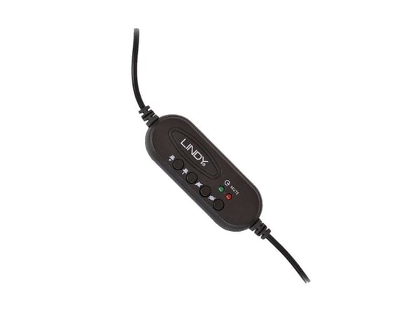 Lindy 42870, Koblet med ledninger (ikke trådløs), Samtaler/musikk, 20 - 20000 Hz, 108 g, Hodesett, Svart