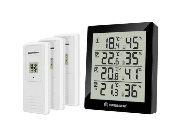 Bresser Temeo Hygro Quadro - Värmehygrometer - digital - svart