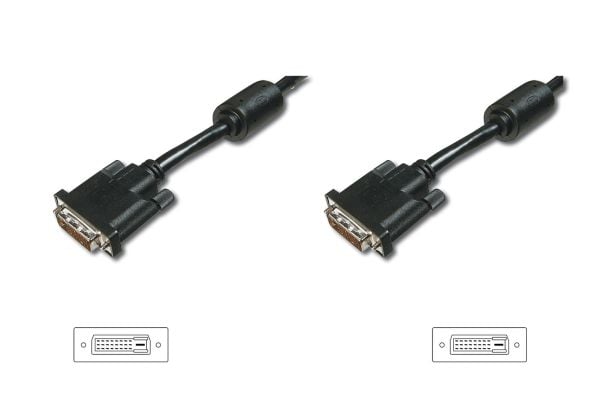 Digitus AK-320100-020-S, 2 m, DVI-D, DVI-D, musta, Nikkeli, 1920 x 1200 pikseliä