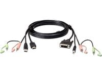 ATEN 2L-7D02DH - Tastatur / video / musekabel (KVM) - USB, HDMI, 2 x ministereojakk (hann) til USB-type B, DVI-D, 2 x ministereojakk (hann) - 1.8 m...