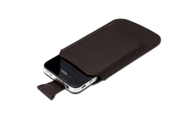 Ednet - Pung for mobiltelefon / spiller - ekte skinn - brun
