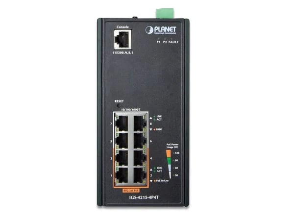 PLANET IGS-4215-4P4T - Switch - Styrt - 4 x 10/100/1000 + 4 x 10/100/1000 (PoE) - DIN-skinnemonterbar (144 W)