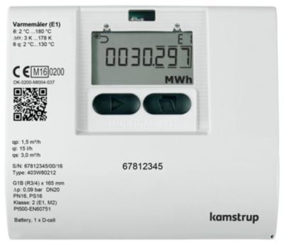Kamstrup MULTICAL 403 6,0 m3/h - Varmemåler 260mm x G11/4'' B (R1'')retur eller fremløb.