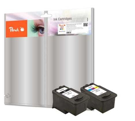 Peach Multi Pack - 2-pack - svart, färg (cyan, magenta, gul) - kompatibel - återanvänd - bläckpatron (alternativ för: Canon CL-511, Canon PG-510) -...
