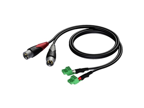 Audac CLA834 - Ljudkabel - XLR3 hane till 3-stifts terminalblock - 1 m - skärmad