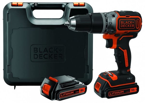 BLACK+DECKER BL188KB - Hammerbor - trådløs - 2 hastigheter - one-piece - 52 N·m - 2 batterier - 18 V