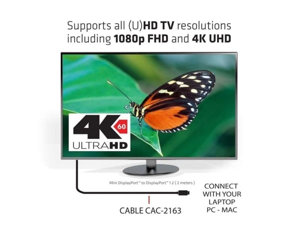 Club 3D - DisplayPort-kabel - Mini DisplayPort (hann) til DisplayPort (hann) - 2 m - 4K-støtte
