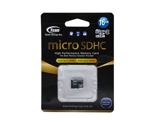 Team Group Micro SDHC Class 10 16G, 16 GB, MicroSDHC, Klasse 10, 20 MB/s, Svart