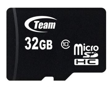 Team Group microSDHC 32GB, 32 GB, MicroSDHC, Klasse 10, 17 MB/s, 10 MB/s, Svart