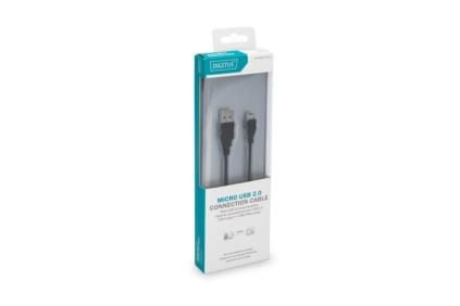 DIGITUS - USB-kaapeli - USB (uros) - Micro-USB Type B (uros) - USB 2.0 - 1 m - muotoiltu - musta