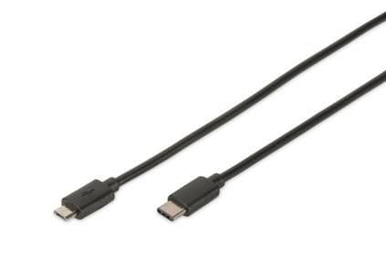 DIGITUS - USB-kaapeli - USB-C (han) til Micro-USB Type B (han) - USB 2.0 - 3 A - 1,8 m - lajittelu