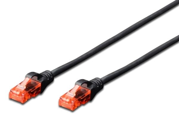 DIGITUS Professional - Koblingskabel - RJ-45 (hann) til RJ-45 (hann) - UTP - CAT 6e - halogenfri, formstøpt, uten hindringer - svart