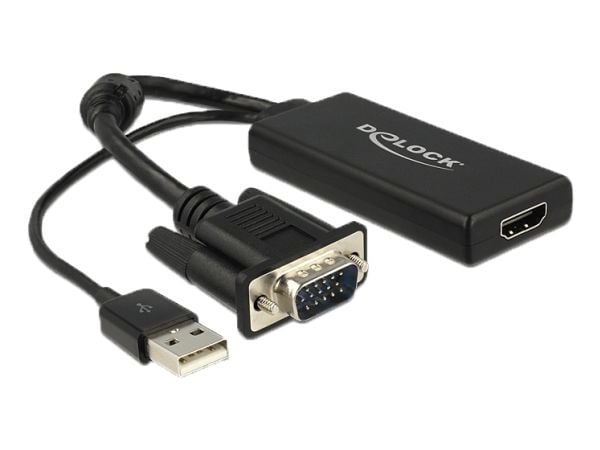 Delock - Videokonverterare - VGA - HDMI - svart - detaljhandel