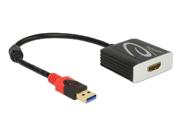 Delock Adapter USB 3.0 Type-A male > HDMI female - Ekstern videoadapter - USB 3.0 - HDMI - svart