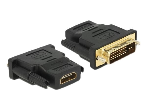 Delock Adapter DVI 24+1 pin uros > HDMI naaras - Videoadapter - DVI-D han til HDMI hun
