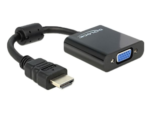 Delock - Video adapter - HD-15 (VGA) hunn til HDMI hann - 25.5 cm - svart