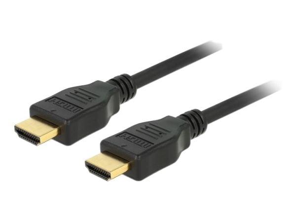 DeLock - Video-/lyd-/nettverkskabel - HDMI - 30 AWG - HDMI, 19-pinners (M) - HDMI, 19-pinners (M) - 2 m - Trippelskjermet tvunnet parkabel - Svart ...