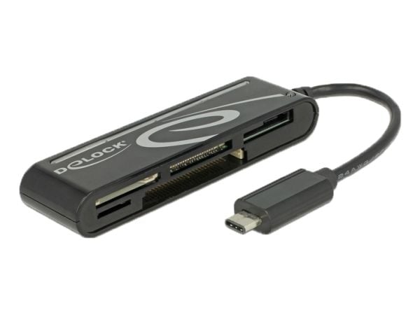 Delock USB 2.0 kortinlukija USB Type-C uros 5 korttipaikkaa - Kortinlukija - all-in-1 (Multi-Format) - USB-C