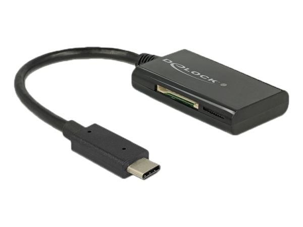 DeLOCK USB 3.1 Gen 1 kortinlukija USB Type-C uros 4 korttipaikkaa - Kortinlukija - all-in-1 (MMC, SD, miniSD, RS-MMC, TransFlash, MMCmobile, microS...