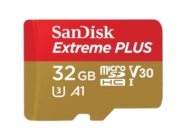 SanDisk Extreme PLUS - Flashminnekort (microSDHC til SD-adapter inkludert) - 32 GB - A1 / Video Class V30 / UHS-I U3 - microSDHC UHS-I