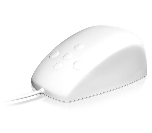 KeySonic KSM-3020M-W - Mus - 5 knapper - kablet - USB - hvit