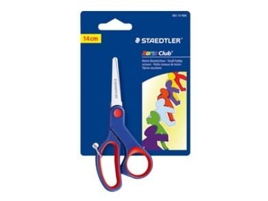 Staedtler Noris Club 965, Yksi, Sininen, Punainen, Ruostumaton teräs, Askartelusakset, Molempikätinen, Puoliergonominen kahva