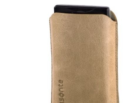 Samsonite "Toledo" Mobile Phone Sleeve size M - Hylsterveske for mobiltelefon - lær - beige