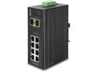PLANET IGS-10020MT - Switch - Styrt - 8 x 10/100/1000 + 2 x Gigabit SFP - DIN-skinnemonterbar, veggmonterbar - AC 24 V / DC 12 - 48 V