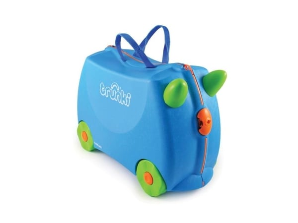 Trunki Terrance, Tralle, Hard overflate, Blå, Plast, 4 hjul, Glidelås