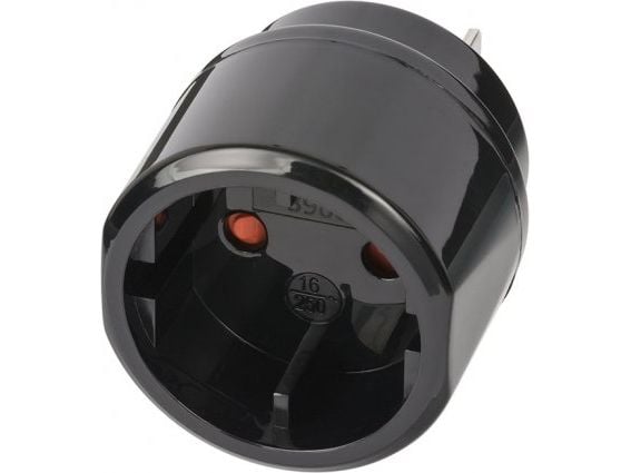 Brennenstuhl 1508450, Tyyppi C (Europistoke), Tyyppi A, 250 V, 16 A, Musta, Kupla