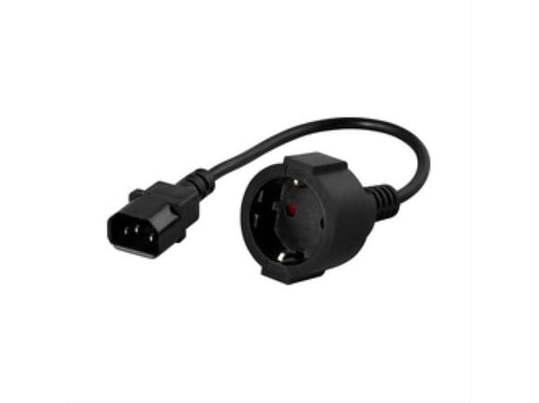 PowerWalker - Strømkabel - CEE 7/4 (hun) til IEC 60320 C14 - 10 A - 20 cm - 20 cm
